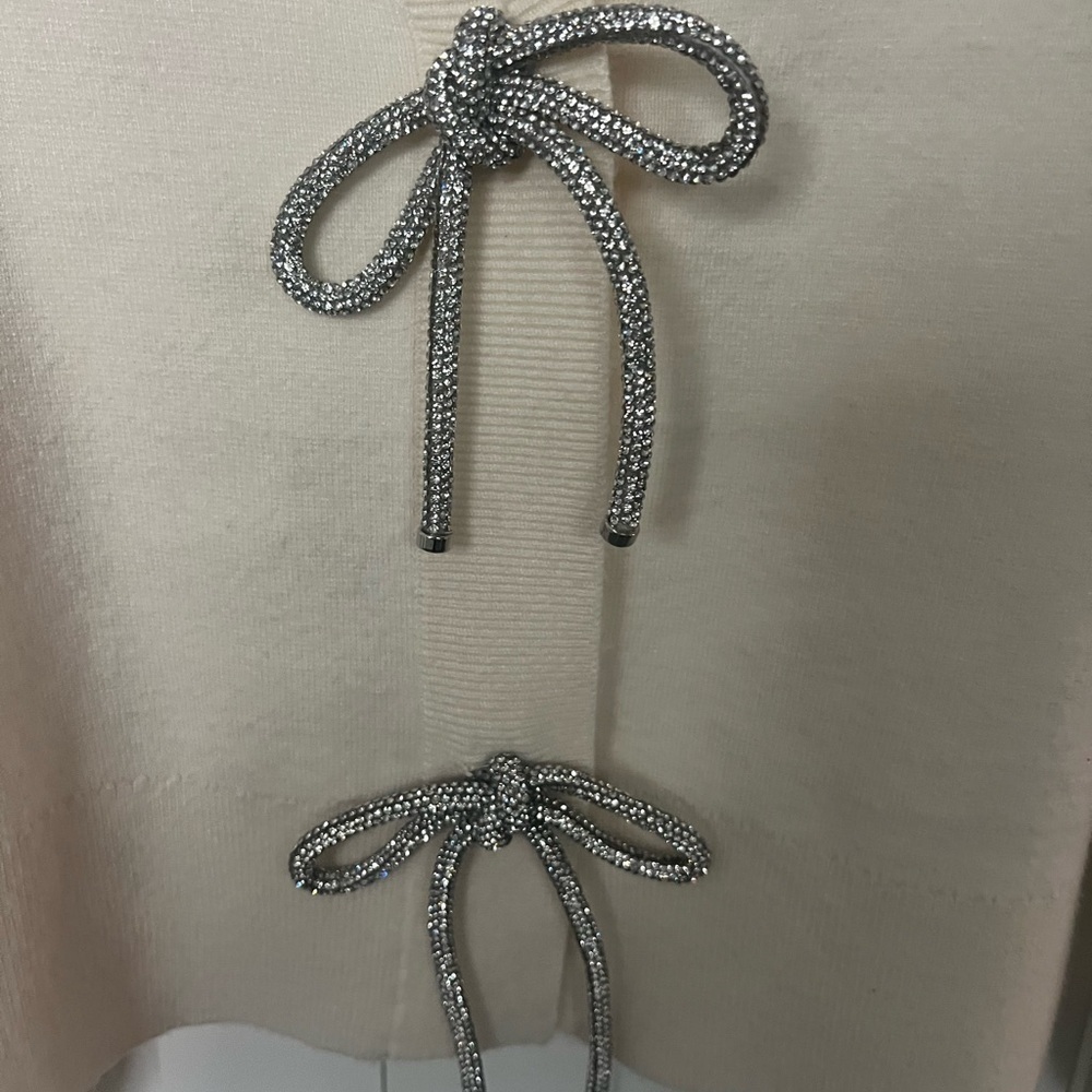 Express Rhinestone Bow Cardigan - Picture 3 of 6